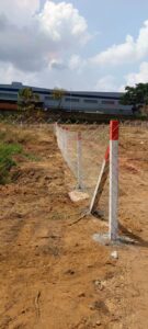 Concrete post fencing for vacant land in Chennai