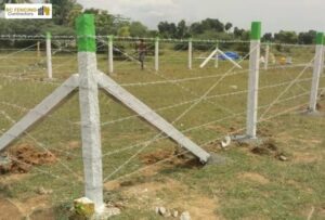 Concrete pole and wire fence by fencing contractors in Chennai