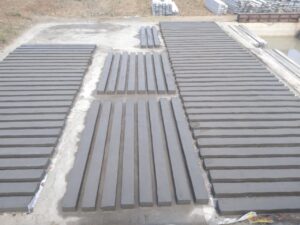 Concrete fencing slabs in the casting yard, Chennai