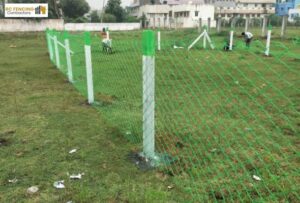 Green top concrete post fencing in Chennai