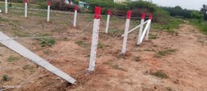 Red top concrete posts for plot fencing in Chennai